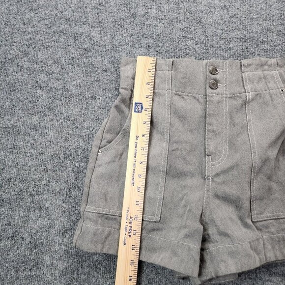Magali Pascal gray denim shorts ultra high waist cargo Anthropologie size 6 - Picture 13 of 16